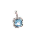 Aqua Pendant 4.62ct Dia=0.97ct 14k Yellow Gold - Rego - Gaines Jewelers