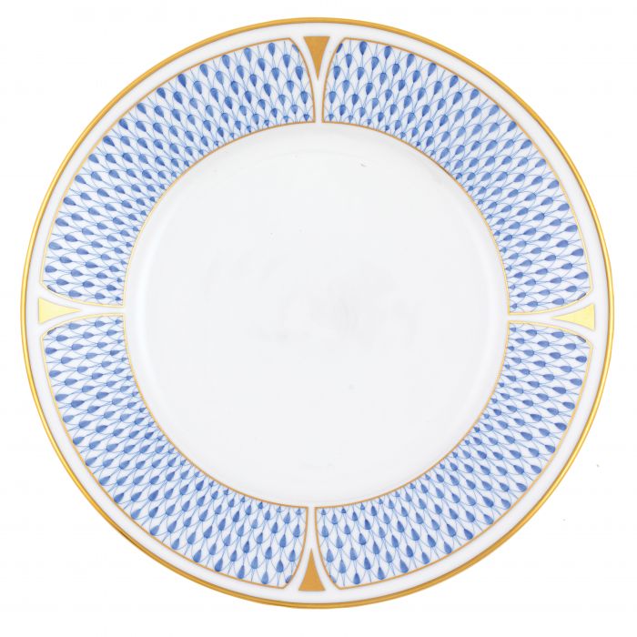 Art Deco Blue Dessert Plate - Herend - Gaines Jewelers