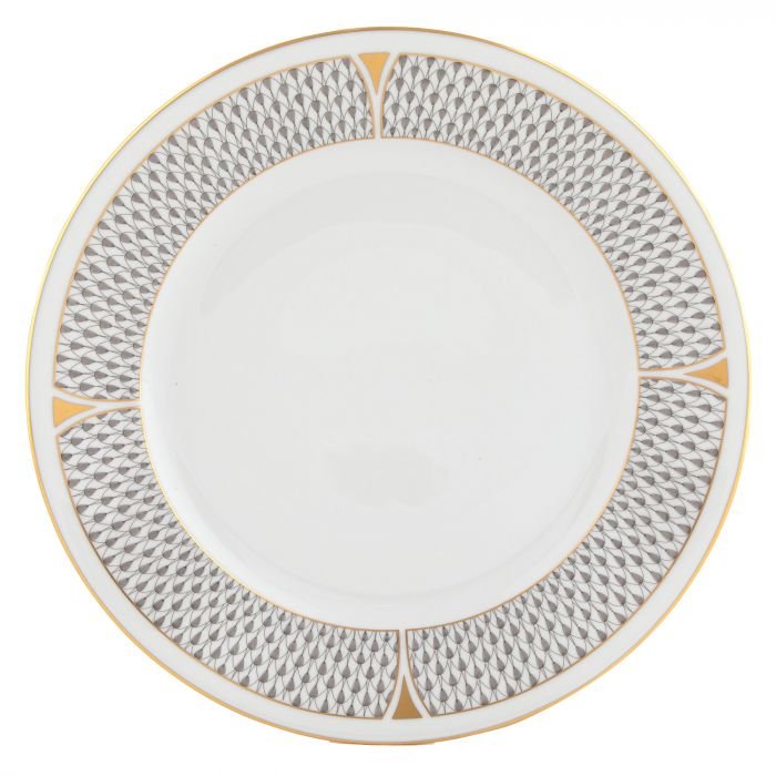 Art Deco Gray Dinner Plate - Herend - Gaines Jewelers