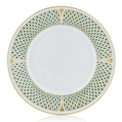 Art Deco Green Dessert Plate - Herend - Gaines Jewelers