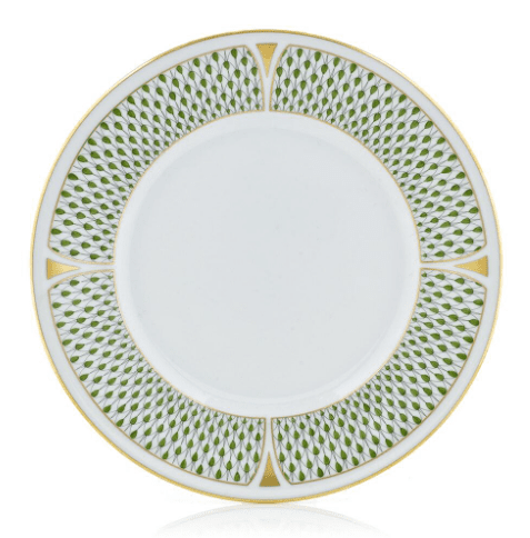 Art Deco Green Dessert Plate - Herend - Gaines Jewelers