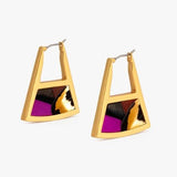 Ava Double Sided Triangle Hoop - Brackish - Gaines Jewelers