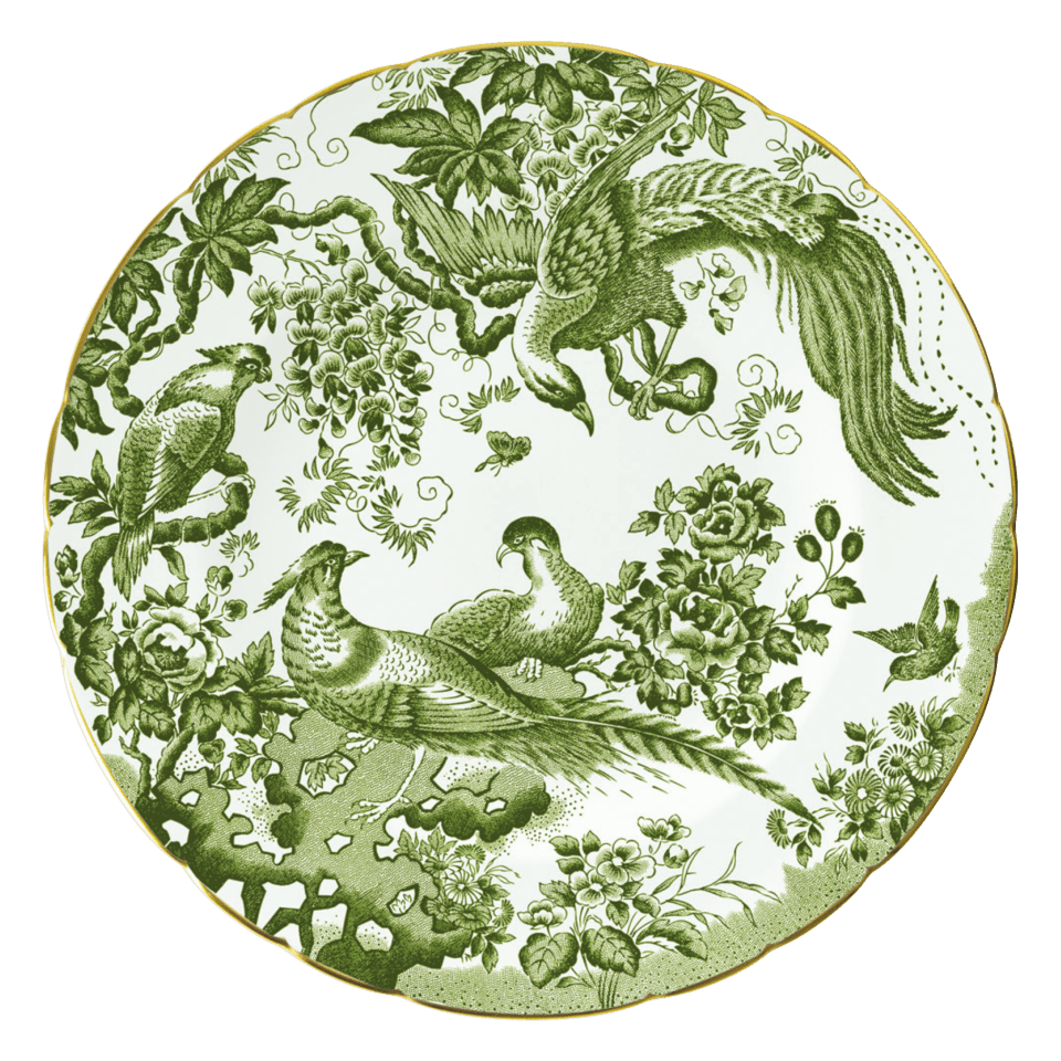 Aves Green Accent Plate - Royal Crown Derby - Gaines Jewelers