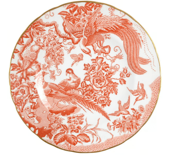 * Aves Red Dinner Plate - Royal Crown Derby - Gaines Jewelers