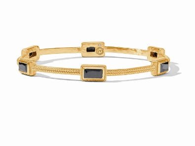 Baguette Medium Gold Bangle - Obsidian Black - Julie Vos - Gaines Jewelers