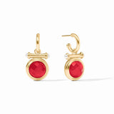 Bamboo Hoop & Charm Earring - Iridescent Strawberry - Julie Vos - Gaines Jewelers