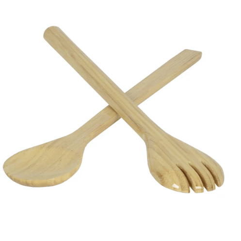 Bamboo Large Salad Server Set - Nature - Albert - Gaines Jewelers