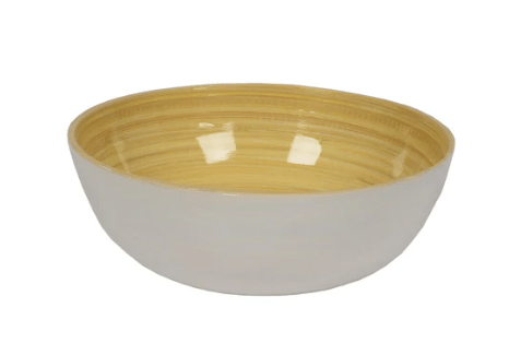 Bamboo Salad Bowl - White - Albert - Gaines Jewelers