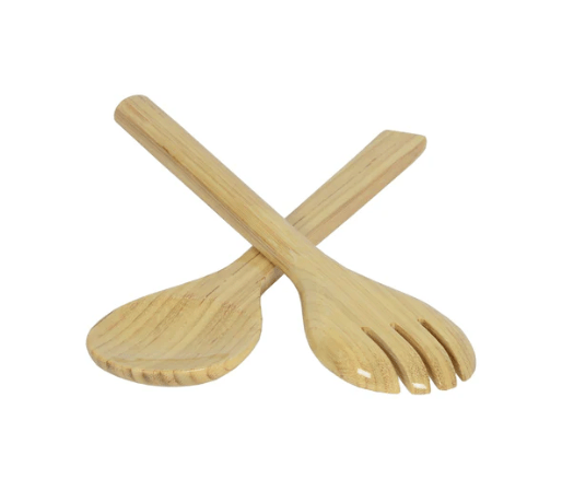 Bamboo Small Salad Server Set - Nature - Albert - Gaines Jewelers