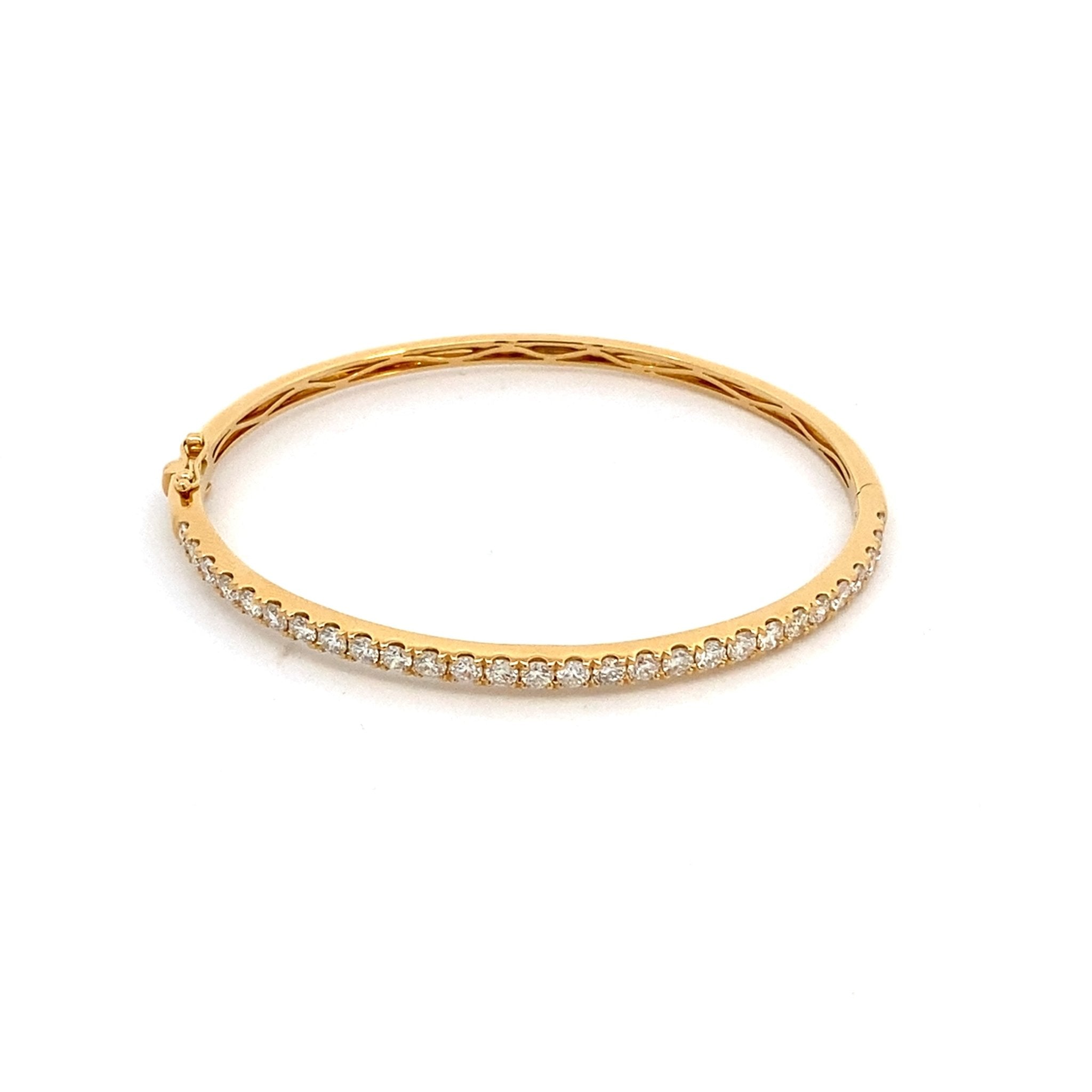 Bangle bracelet with diamonds 18kt yellow gold - Gaines Jewelers