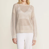 Barefoot Dreams Stone Sunbleached Open Stich Pullover - Gaines Jewelers