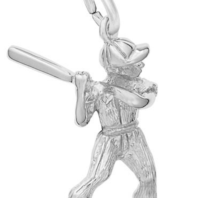 Baseball Player Charm Sterling Sliver - Rembrandt Charms - Gaines Jewelers