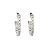 Bassali Earrings diamond hoops 22=.50ct 14kt white gold - Gaines Jewelers