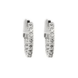 Bassali Earrings diamond hoops 22=.50ct 14kt white gold - Gaines Jewelers