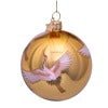 Bauble Glass Shiny Gold With Crane Birds - Vondels - Gaines Jewelers