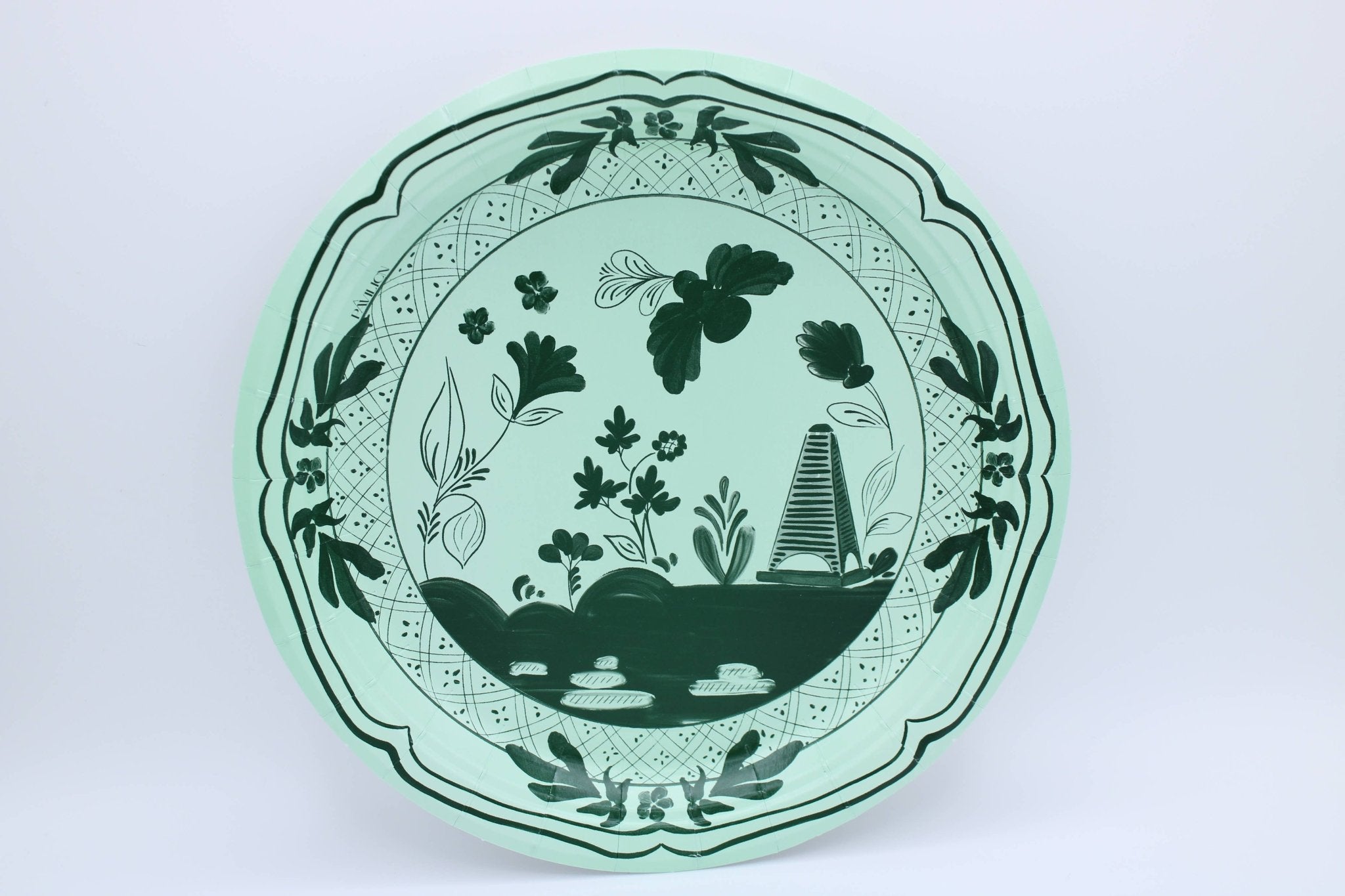 Beachside Pavilion Dinner Plates Pack of 8 - Mint & Forest - Pavilion Paper - Gaines Jewelers