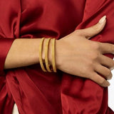 Beaded Eternity Medium Gold Bangle - Cabochon - Julie Vos - Gaines Jewelers
