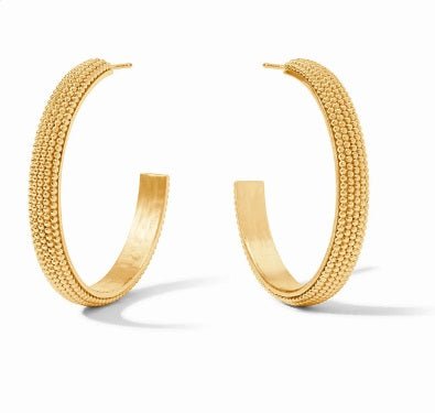 Beaded Large Gold Eternity Hoop Earring - Cabochon - Julie Vos - Gaines Jewelers