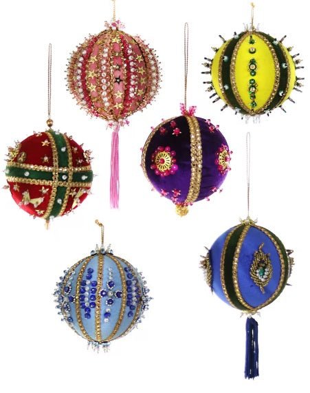 Beaded & Sequined Bauble - Large Ornament - Cody Foster & Co - Gaines Jewelers