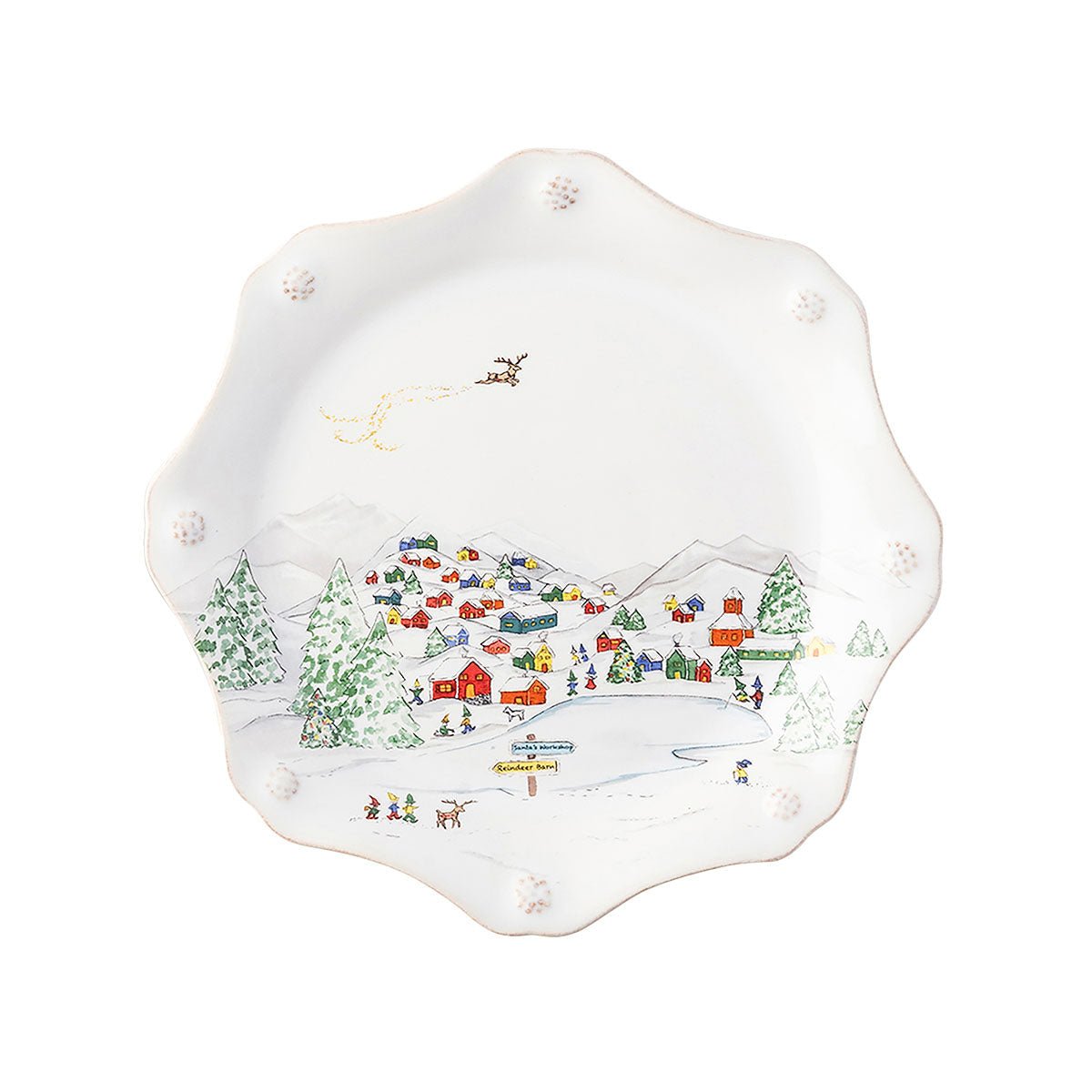 Berry and Thread North Pole Scalloped Dessert/Salad Plate Set of 4 - Juliska - Gaines Jewelers