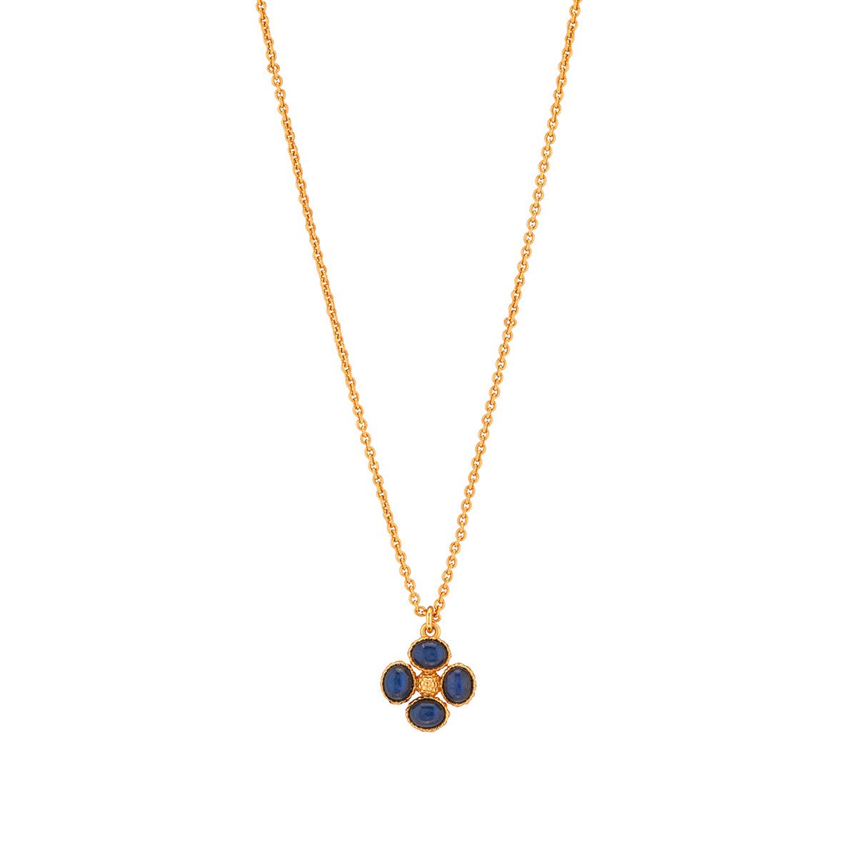 Berry Clover Double Sided Charm Necklace, 16"+2" - Blue Labradorite - Capucine De Wulf - Gaines Jewelers