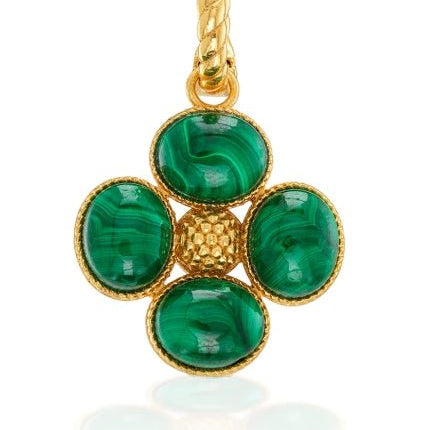 Berry Clover Double Sided Pendant - Malachite - Capucine De Wulf - Gaines Jewelers