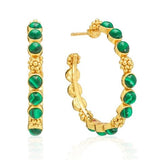 Berry Gem Medium Hoop Earrings - Malachite - Capucine De Wulf - Gaines Jewelers