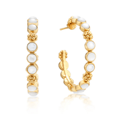 Berry Gem Medium Hoop Earrings - MOP - Capucine De Wulf - Gaines Jewelers