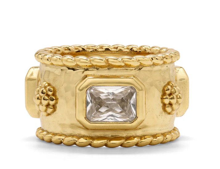 Berry Hammered Band - Gold/Cubic Zirconia Size 6 - Capucine De Wulf - Gaines Jewelers