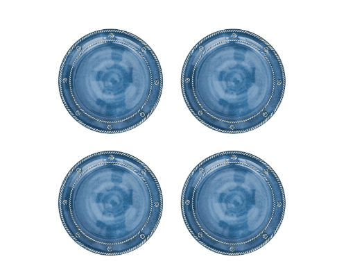 Berry & Thread Melamine Dessert/ Salad Plate Set/4 - Ocean - Juliska - Gaines Jewelers