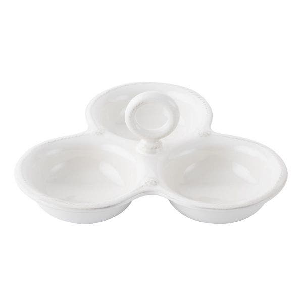 Berry & Thread Whitewash Triple Bowl Server - Juliska - Gaines Jewelers