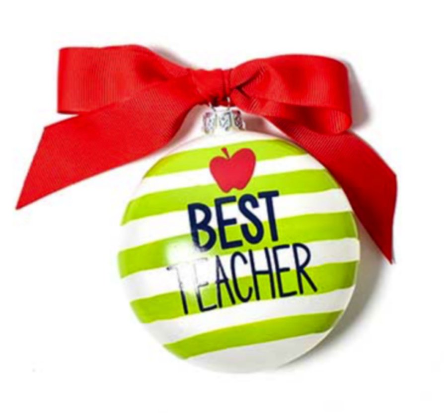 Best Teacher Ornament - Coton Colors - Gaines Jewelers