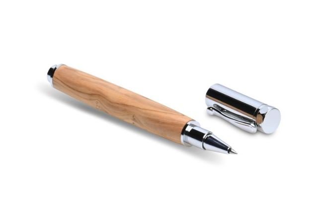 Bethlehem Olivewood Chrome Magnet Rollerball - Roots & Jones - Gaines Jewelers