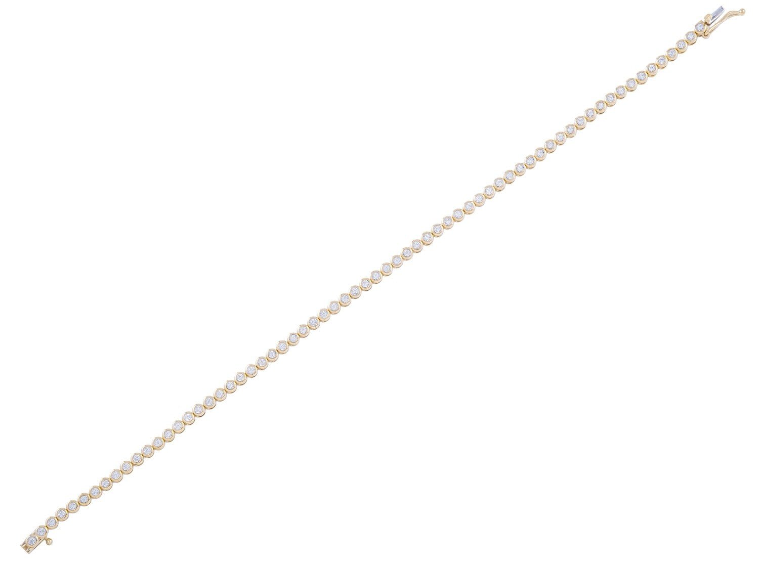 Bezel Set Line Bracelet with 0.32ct of Diamonds and 14kt Yellow Gold - Sophia - Gaines Jewelers
