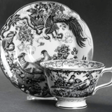 * Black Aves Platinum Tea Cup & Saucer - Royal Crown Derby - Gaines Jewelers