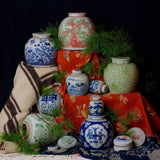 Blue and White Porcelain Double Happiness Round Storage Jar - Cobalt Guild - Gaines Jewelers
