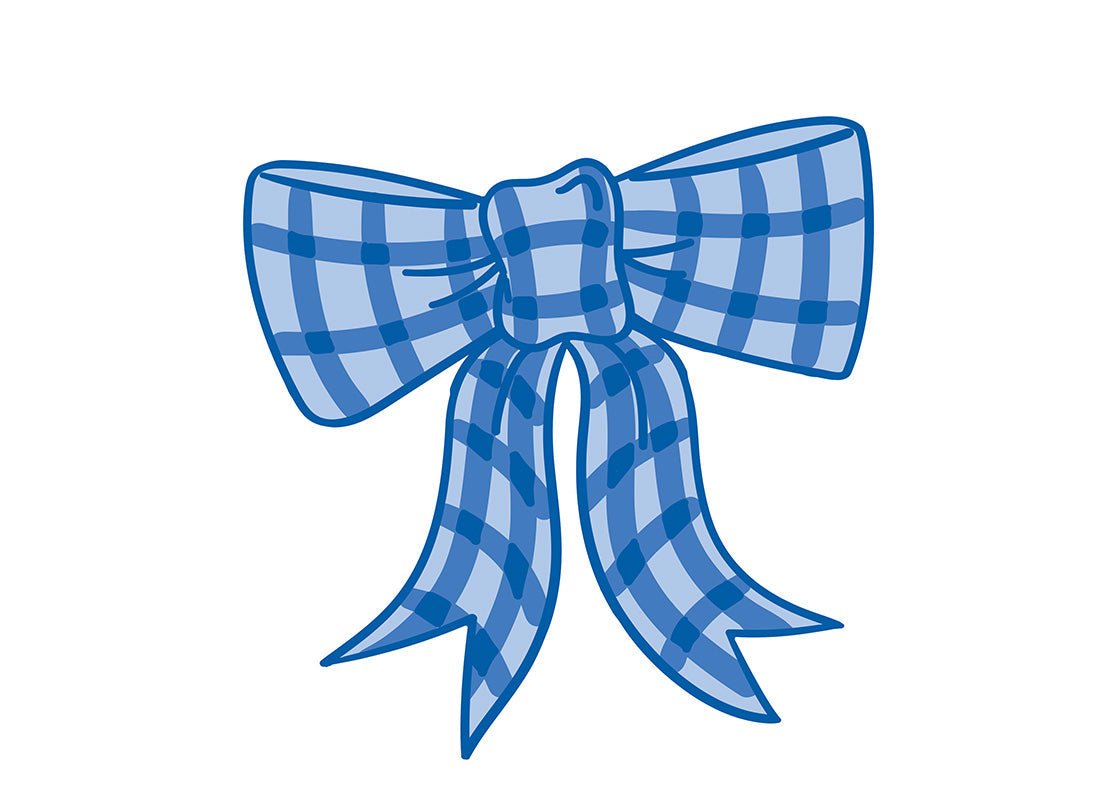 Blue Gingham Bow Big Attachment - Coton Colors - Gaines Jewelers