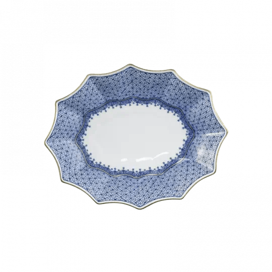 Blue Lace Medium Fluted Tray - Mottahedeh - Gaines Jewelers