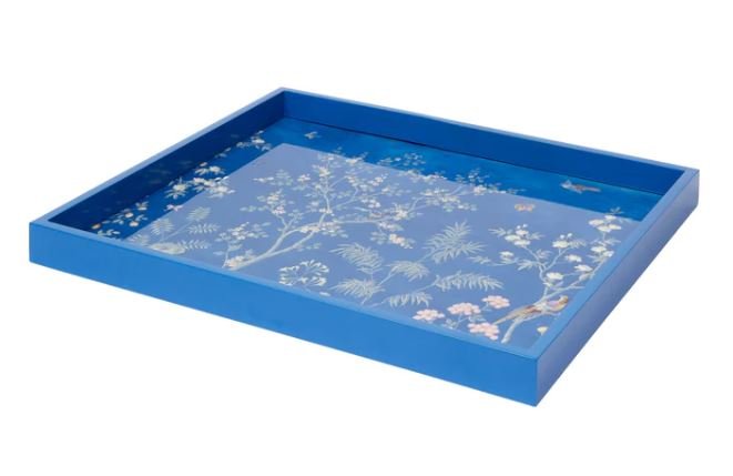 Blue Medium Chinoiserie Tray - Addison Ross - Gaines Jewelers