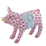 Blue Ribbon Pig in Raspberry - Herend - Gaines Jewelers