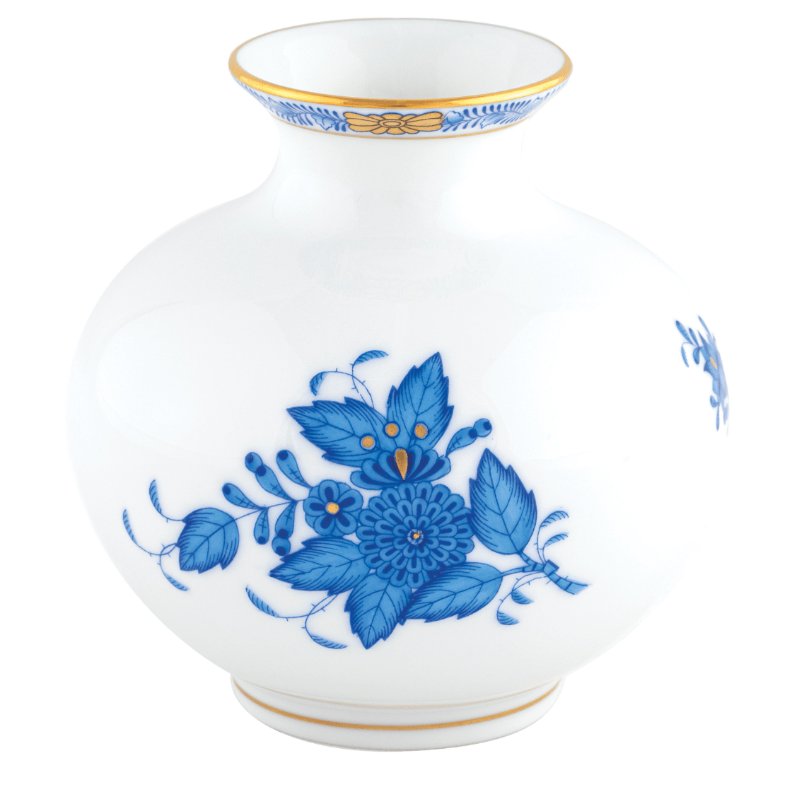 Blue Round Vase - Herend - Gaines Jewelers