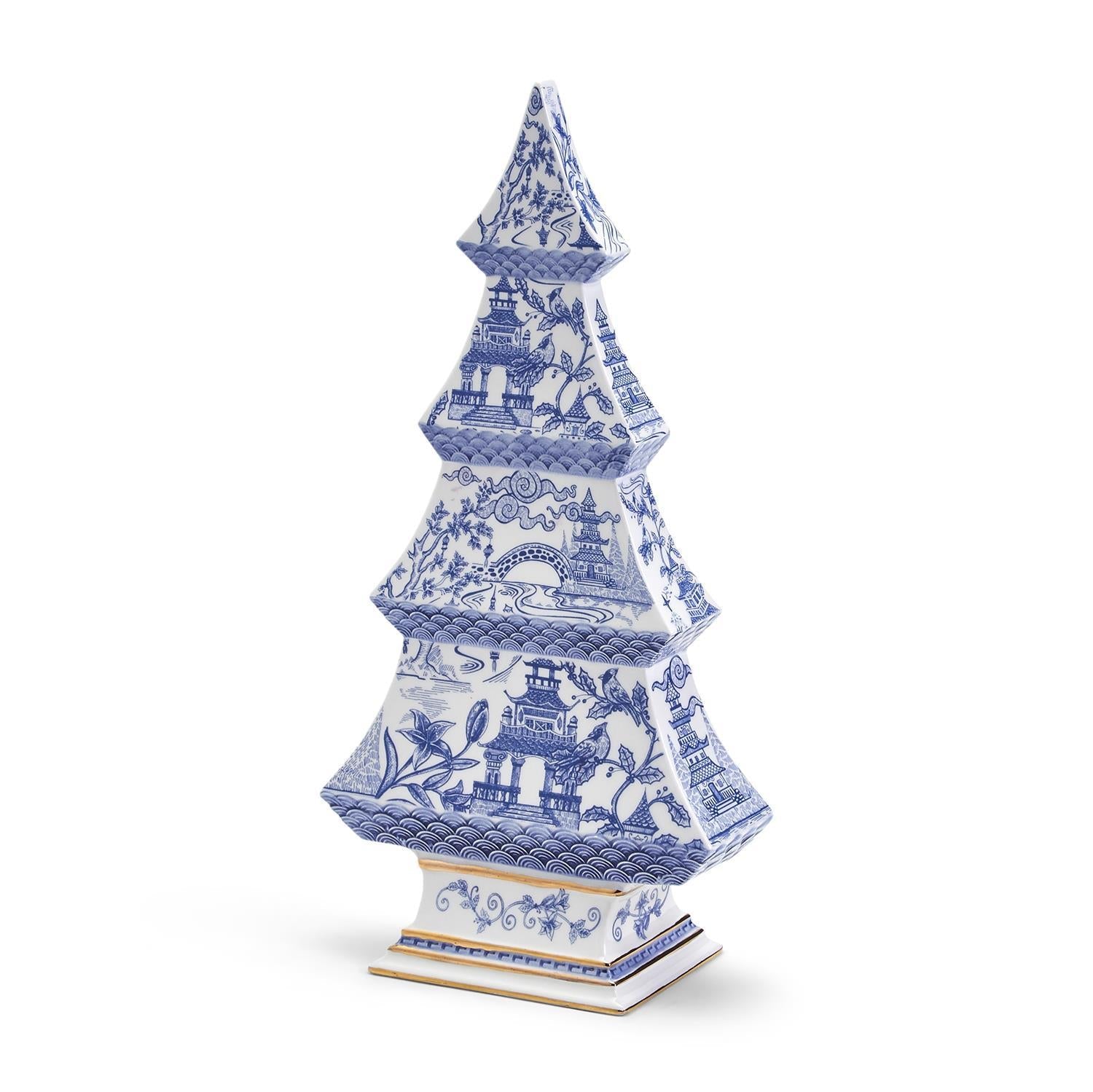 Blue & White Christmas Tree - Two's Company - Gaines Jewelers