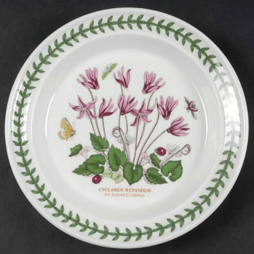* Botanic Garden Bread & Butter Plate - Cyclamen - Portmeirion - Gaines Jewelers