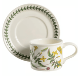 * Botanic Garden Drum Flat Cup & Saucer Set - Yellow Jasmine - Portmeirio - Gaines Jewelers