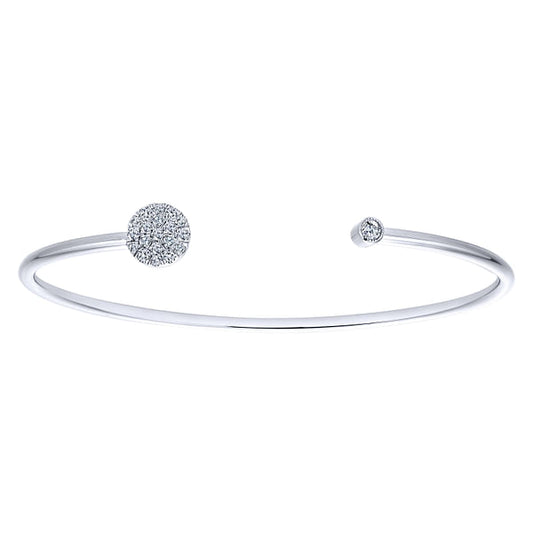 Bracelet- 14k wg flex cuff diamond larger to smaller - Gaines Jewelers