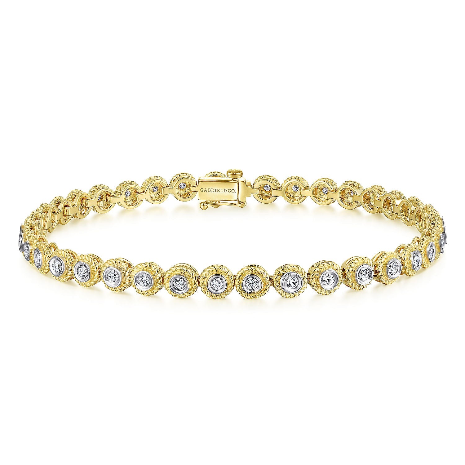 Bracelet - 14k Yellow Gold Diamond Bracelet - Gaines Jewelers