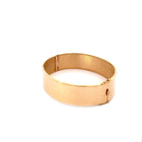 Bracelet - antique bangle hinged very wide plain 14kt yellow gold - Gaines Jewelers