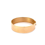 Bracelet - antique bangle hinged very wide plain 14kt yellow gold - Gaines Jewelers