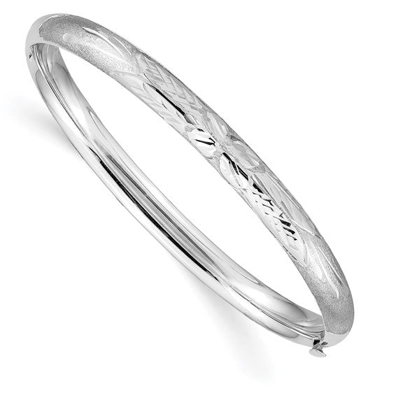 Bracelet baby bangle scroll - work white gold - Gaines Jewelers