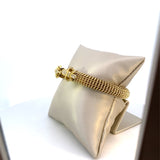 ****Bracelet bangle with tubular mesh & diamond fleur de lisle 14kt yellow gold - Gaines Jewelers